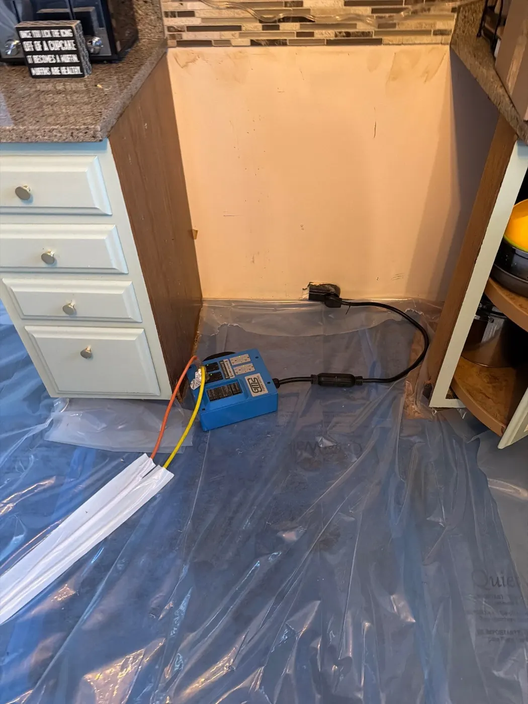 Thermal imaging during water damage assessment in Pittsboro residence